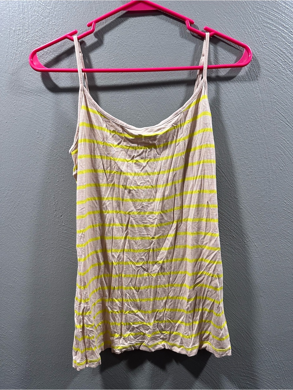 LOFT Beige and Yellow Striped Cami Slip